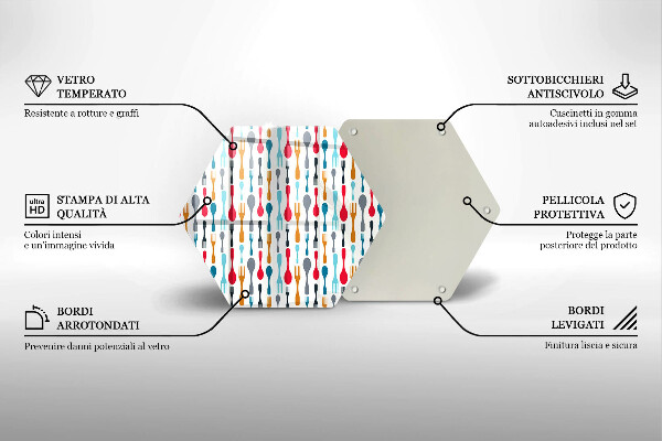 Skleněná deska do kuchyně Ilustrace lžíce