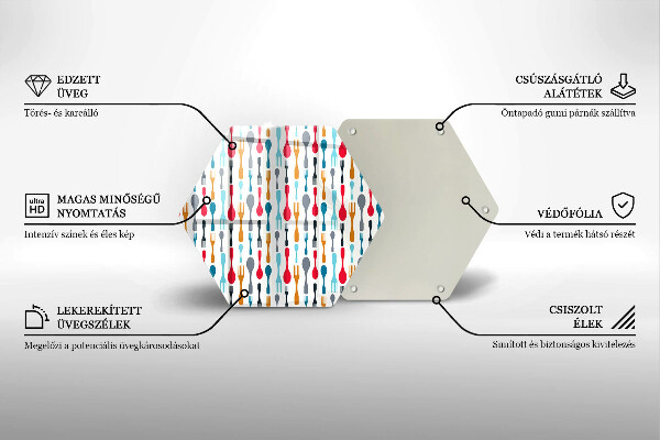 Skleněná deska do kuchyně Ilustrace lžíce