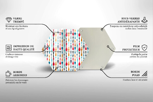 Skleněná deska do kuchyně Ilustrace lžíce