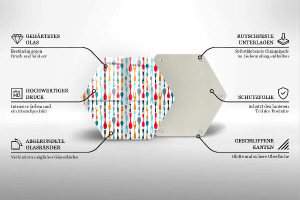 Skleněná deska do kuchyně Ilustrace lžíce