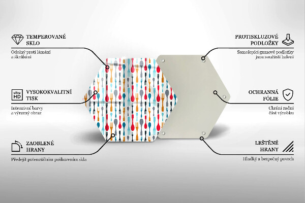 Skleněná deska do kuchyně Ilustrace lžíce