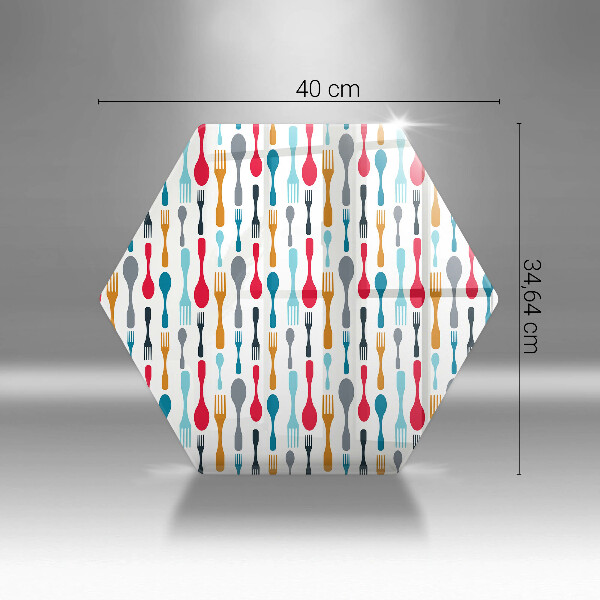 Skleněná deska do kuchyně Ilustrace lžíce