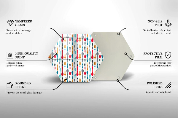 Skleněná deska do kuchyně Ilustrace lžíce