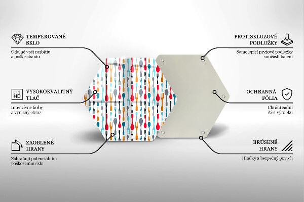 Skleněná deska do kuchyně Ilustrace lžíce