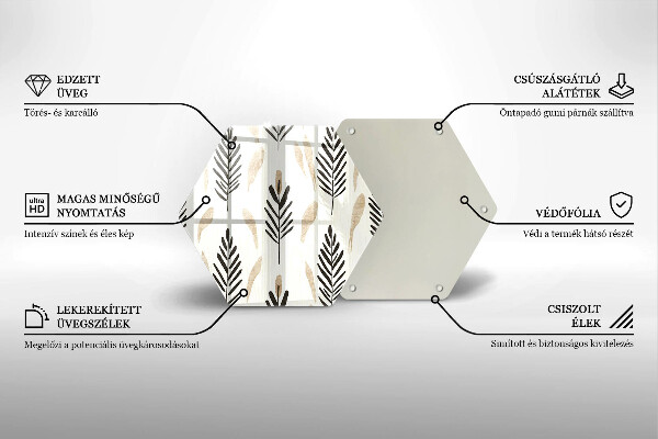 Skleněná deska do kuchyně Boho rostliny