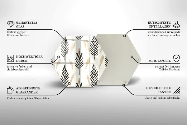 Skleněná deska do kuchyně Boho rostliny