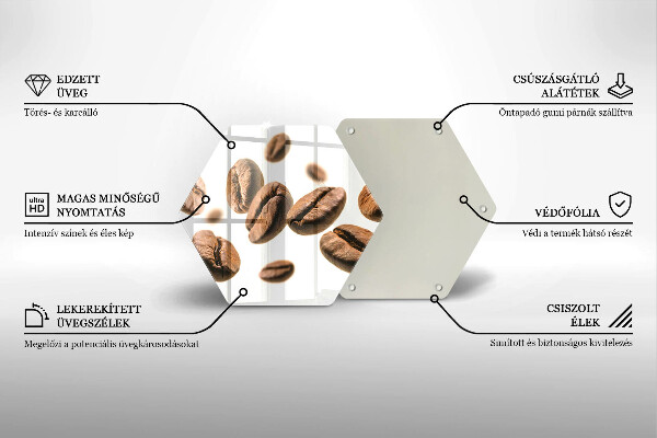 Skleněná deska do kuchyně Kávová zrna