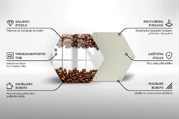 Skleněná deska do kuchyně Kávová zrna