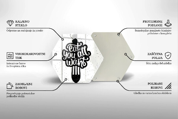 Skleněná deska do kuchyně Nápis eat all you want