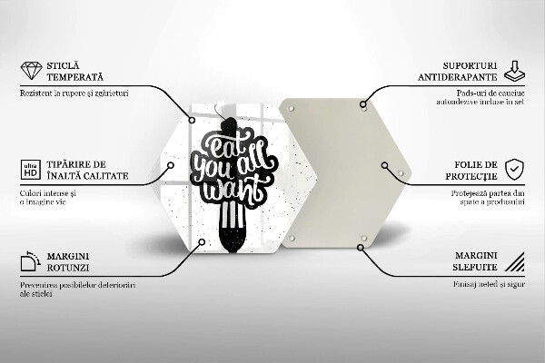 Skleněná deska do kuchyně Nápis eat all you want