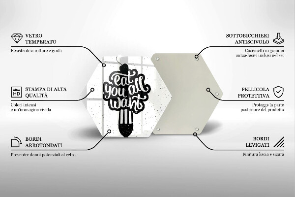 Skleněná deska do kuchyně Nápis eat all you want