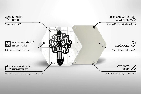 Skleněná deska do kuchyně Nápis eat all you want