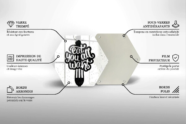 Skleněná deska do kuchyně Nápis eat all you want