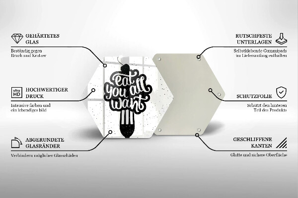 Skleněná deska do kuchyně Nápis eat all you want