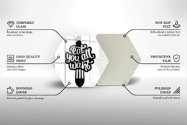 Skleněná deska do kuchyně Nápis eat all you want