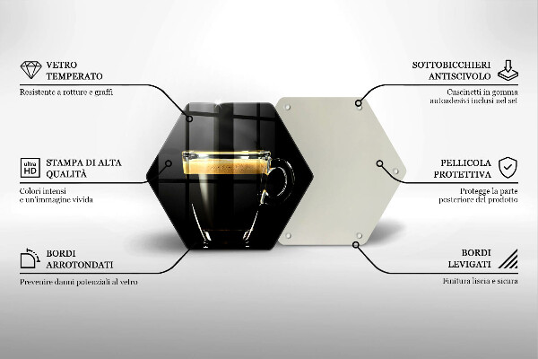 Skleněná deska do kuchyně Sklenice černé kávy