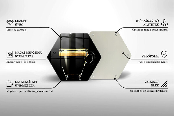 Skleněná deska do kuchyně Sklenice černé kávy