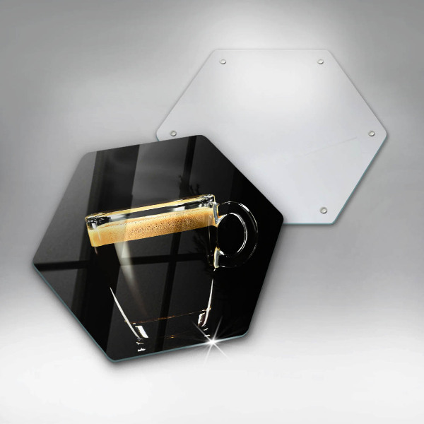 Skleněná deska do kuchyně Sklenice černé kávy