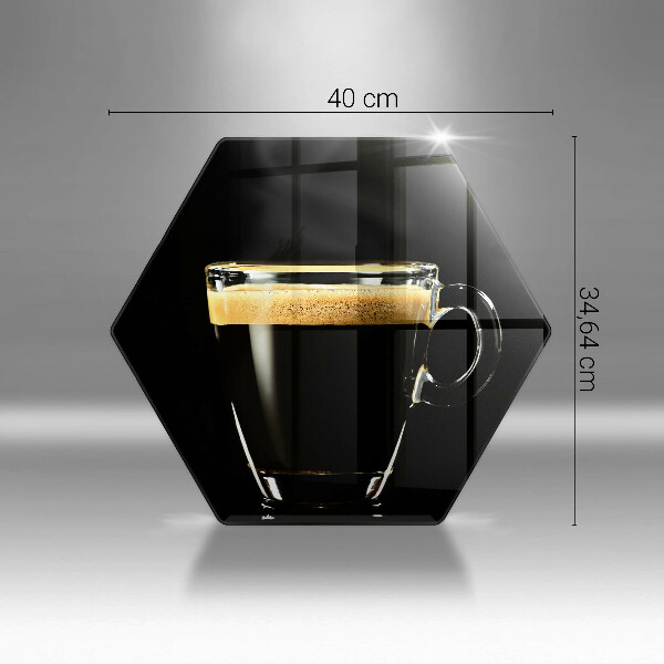 Skleněná deska do kuchyně Sklenice černé kávy