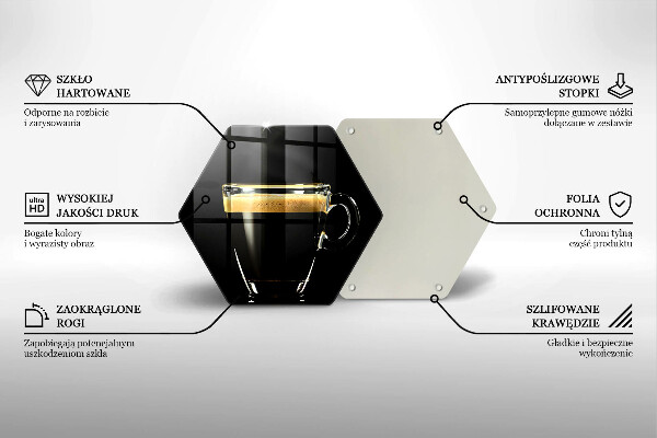 Skleněná deska do kuchyně Sklenice černé kávy