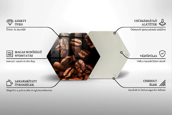 Skleněná deska do kuchyně Hnědá kávová zrna