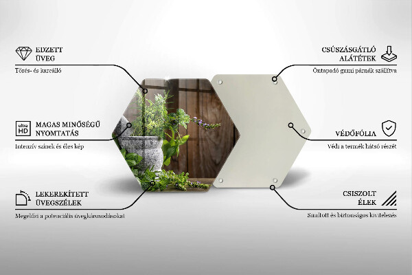 Skleněná deska do kuchyně Zelené bylinky