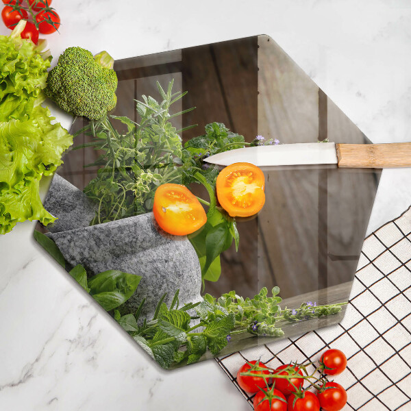 Skleněná deska do kuchyně Zelené bylinky