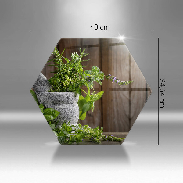 Skleněná deska do kuchyně Zelené bylinky