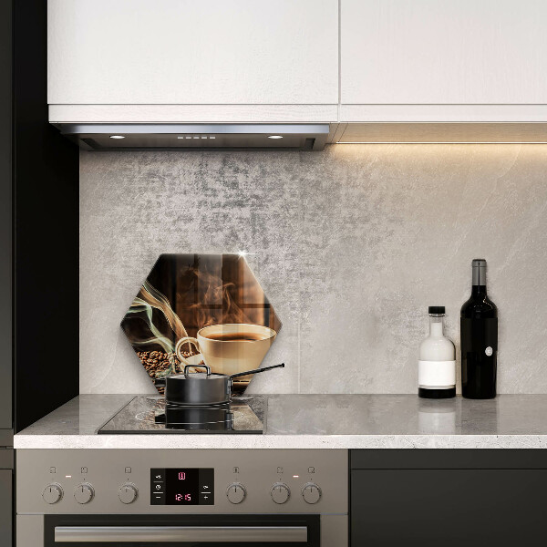 Skleněná deska do kuchyně Šálek a kávová zrna