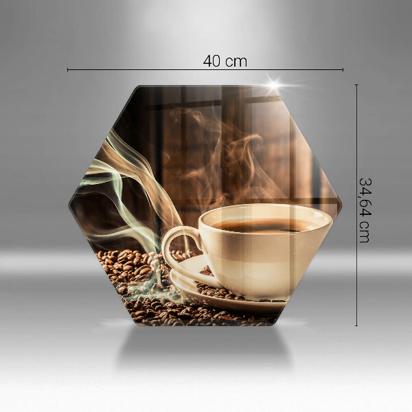 Skleněná deska do kuchyně Šálek a kávová zrna