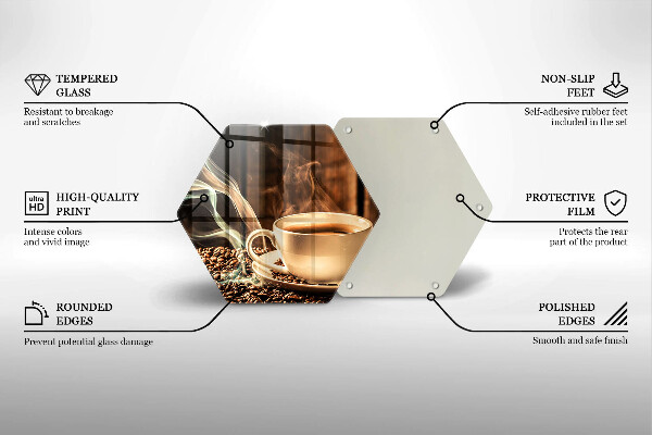 Skleněná deska do kuchyně Šálek a kávová zrna