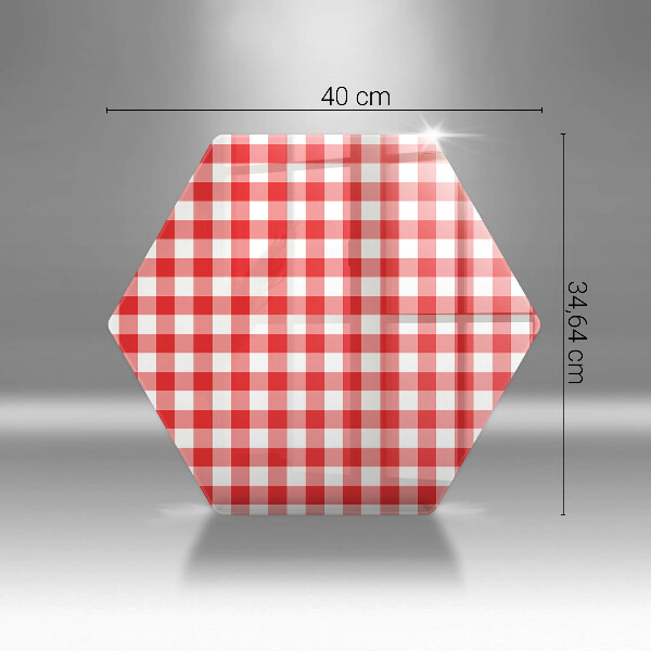 Skleněná deska do kuchyně Červeno-bílý kostkovaný vzor