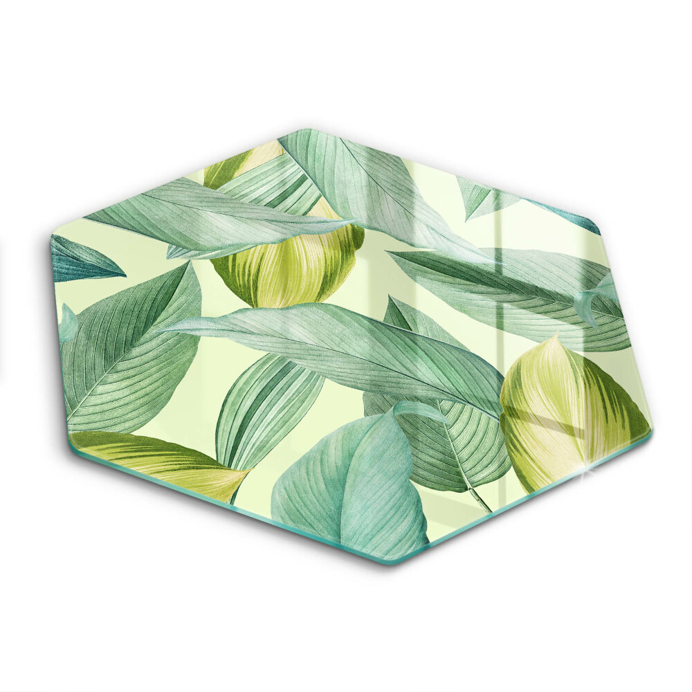 Skleněná deska do kuchyně Zelené tropické listy