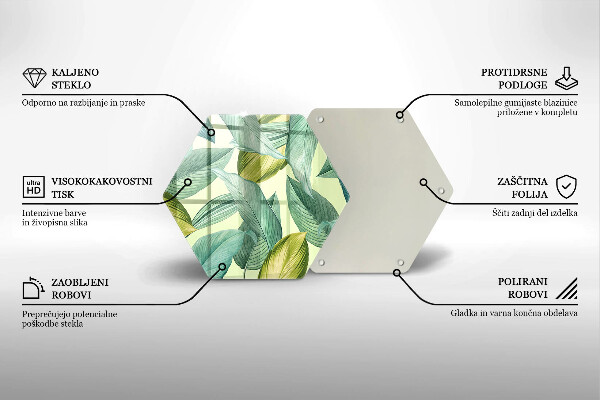 Skleněná deska do kuchyně Zelené tropické listy