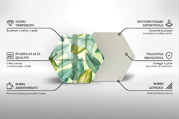 Skleněná deska do kuchyně Zelené tropické listy