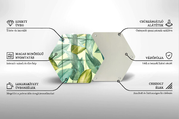 Skleněná deska do kuchyně Zelené tropické listy