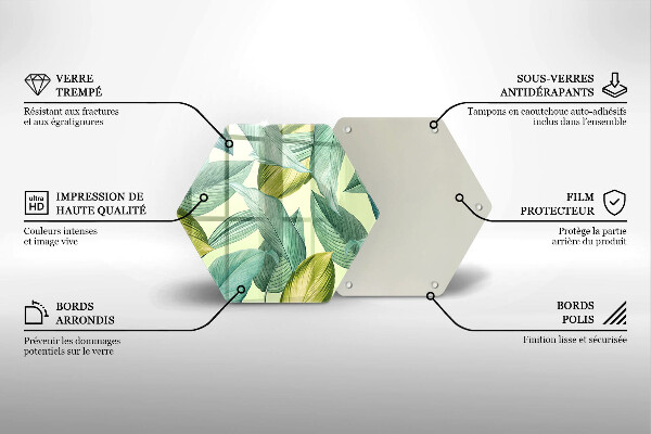 Skleněná deska do kuchyně Zelené tropické listy