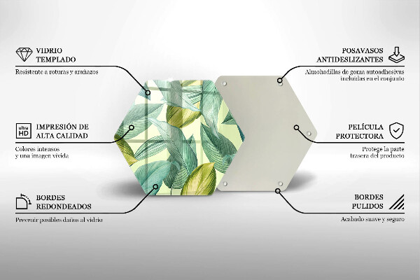 Skleněná deska do kuchyně Zelené tropické listy