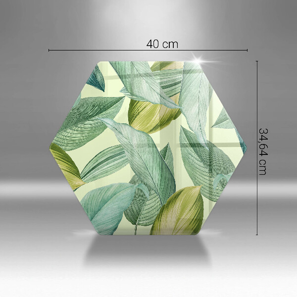 Skleněná deska do kuchyně Zelené tropické listy