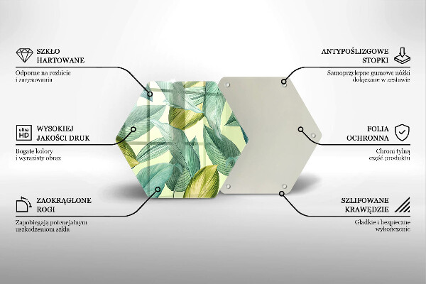Skleněná deska do kuchyně Zelené tropické listy