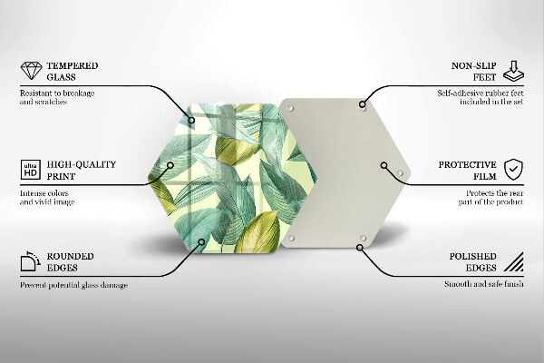 Skleněná deska do kuchyně Zelené tropické listy