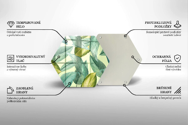 Skleněná deska do kuchyně Zelené tropické listy