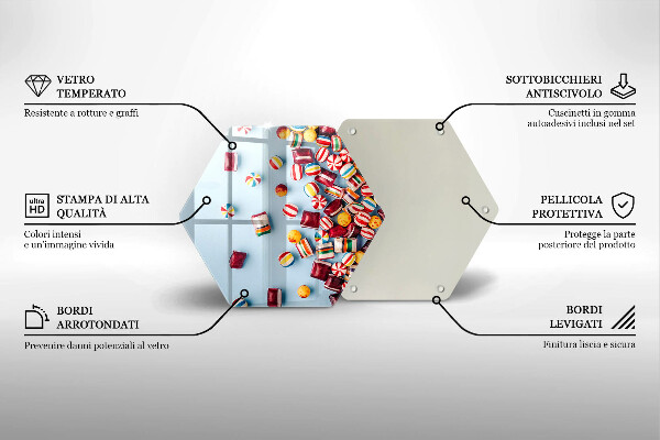 Skleněná deska do kuchyně Barevné bonbóny