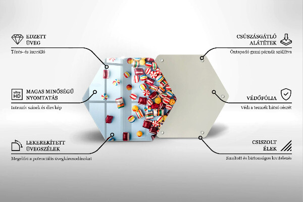 Skleněná deska do kuchyně Barevné bonbóny