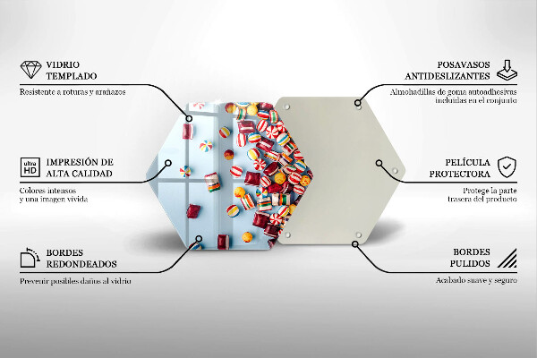 Skleněná deska do kuchyně Barevné bonbóny