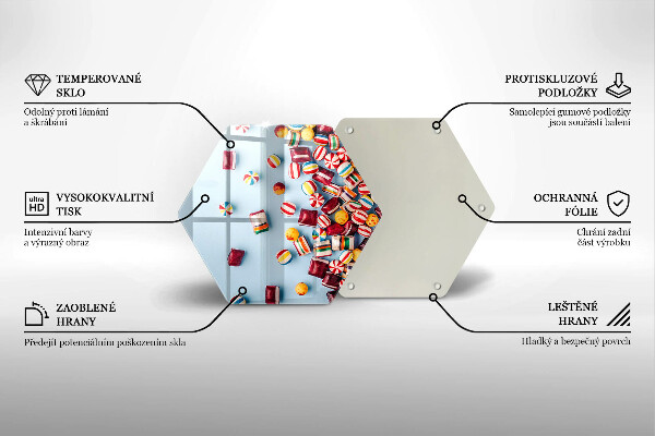 Skleněná deska do kuchyně Barevné bonbóny