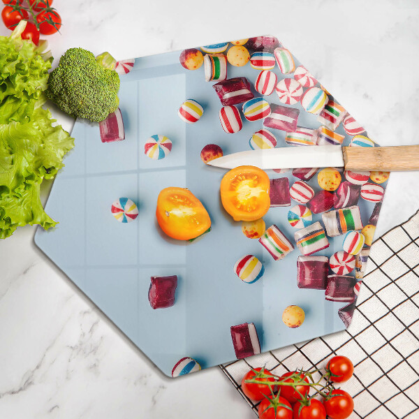 Skleněná deska do kuchyně Barevné bonbóny