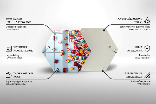 Skleněná deska do kuchyně Barevné bonbóny