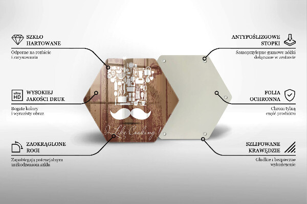 Skleněná deska do kuchyně I like cooking