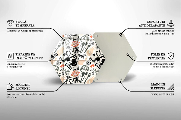 Skleněná deska do kuchyně Kreslený motiv kuchyně